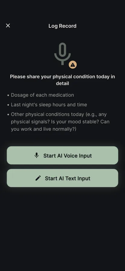 Log in seconds — just talk